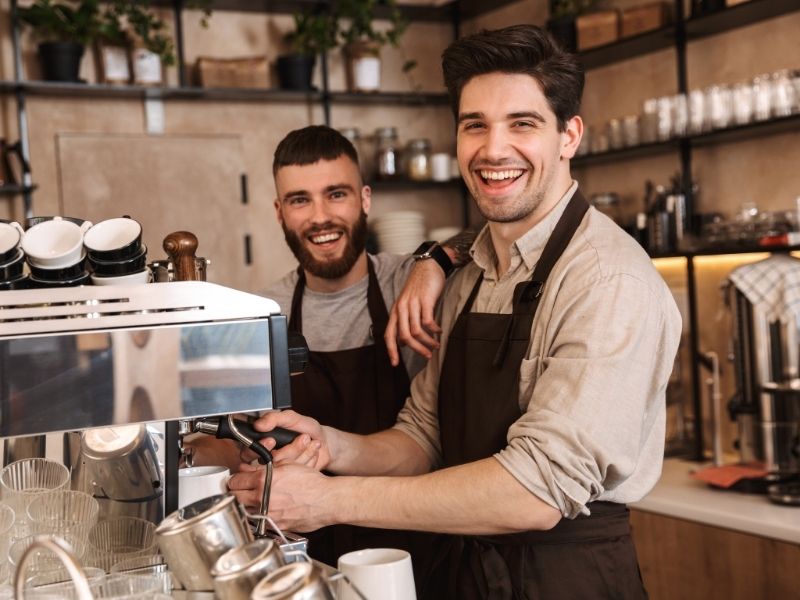 Baristas in a cafe